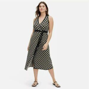 DVF x Target Sleeveless Vintage Weave Neutral Sweaterknit Midi Wrap Dress sz L